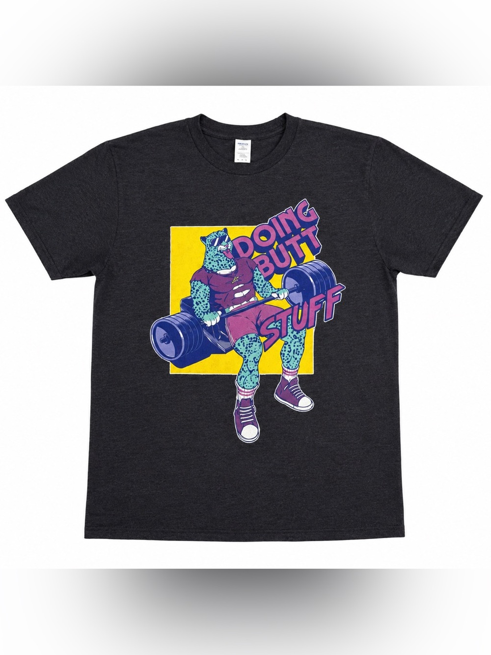 Funny “Doing Butt Stuff” Graphic T-Shirt Size XL Retro Workout